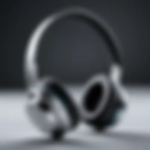 Close-up view of a sleek and modern wireless headphone design showcasing its lightweight features