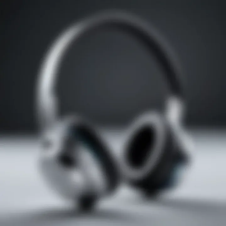 Close-up view of a sleek and modern wireless headphone design showcasing its lightweight features