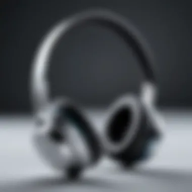 Sleek Design of Lightweight Wireless Headphones Close-up view of a sleek and modern wireless headphone design showcasing its lightweight features