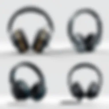 Comparison of Wireless Headphone Models Illustration comparing various models of wireless headphones highlighting their features and connectivity options