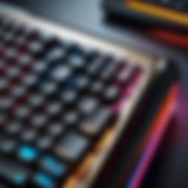 Colorful gaming keyboard highlighting customizable features