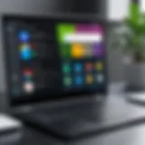 Android OS interface on a laptop screen showcasing apps