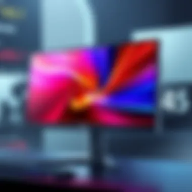 Showcase of ASUS Gaming Monitor 27 with vibrant colors