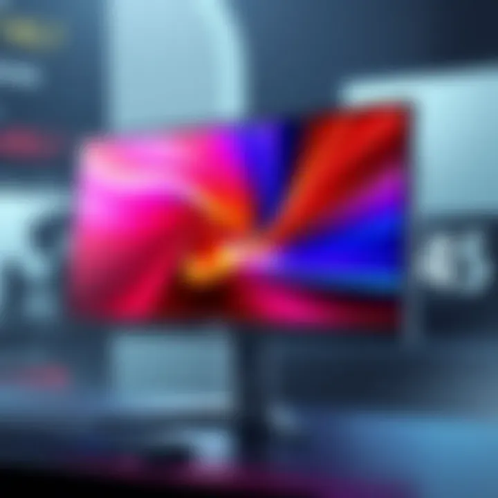 Showcase of ASUS Gaming Monitor 27 with vibrant colors