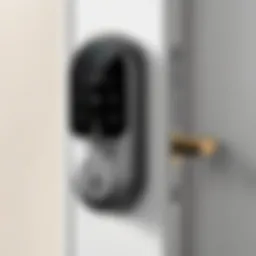 Detailed view of the August Smart Deadbolt showcasing its sleek design.