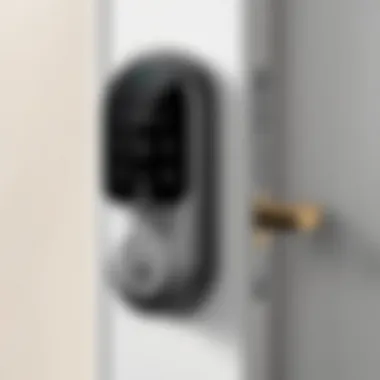Detailed view of the August Smart Deadbolt showcasing its sleek design.