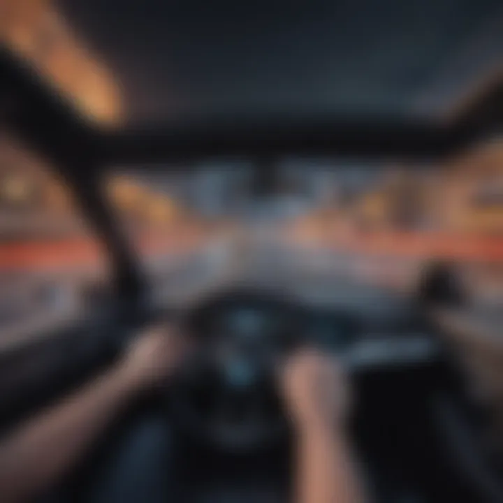 Immersive virtual driving challenges mobile car game illustration