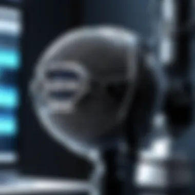 Blue Snowball Ice microphone being used in a music recording environment