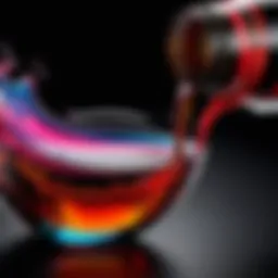 A close-up view of Canon liquid ink technology demonstrating its advanced formulation.