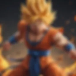 Warrior Goku in intense battle