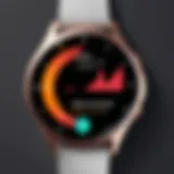 User interacting with health tracking app on Samsung Galaxy Watch 4