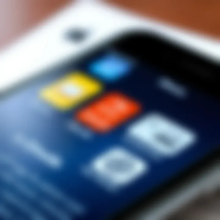 Close-up of an iPhone with eBook app features