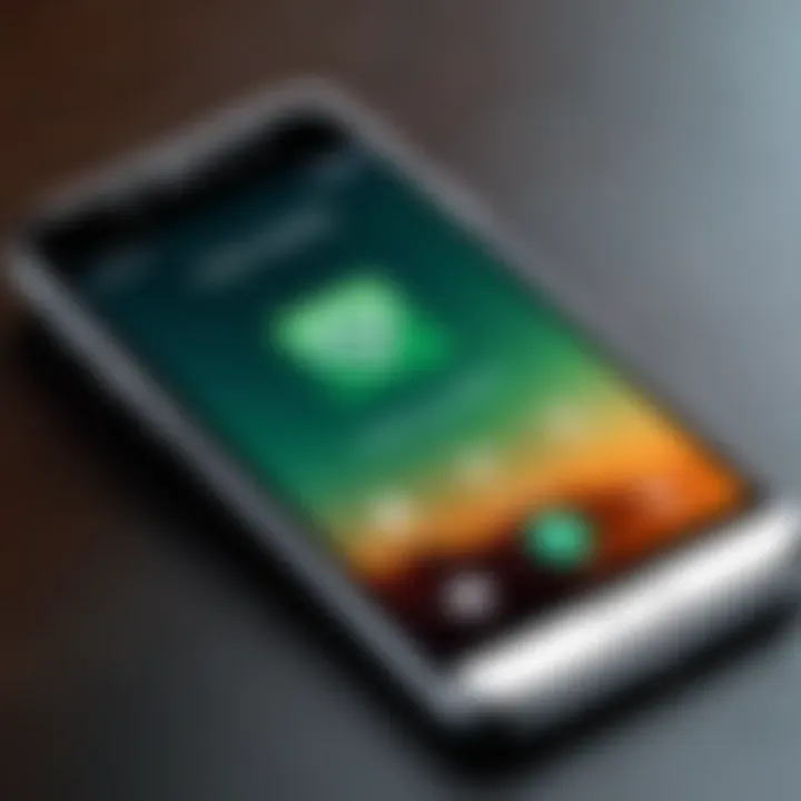 Smartphone with 'Find My Mobile' feature icon