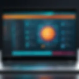 Visual representation of antivirus software interface on a laptop screen