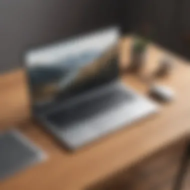Sleek and Stylish Design for Academic Excellence Modern design of Google laptop on a wooden desk