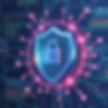 Data security shield representing password protection