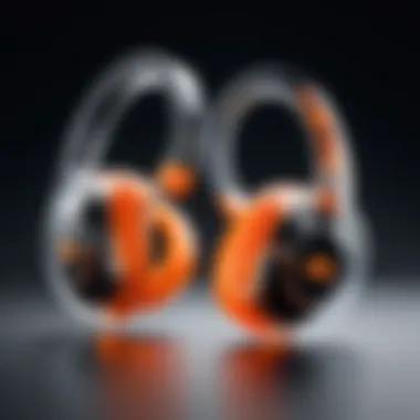 JBL earpieces on display highlighting technological features