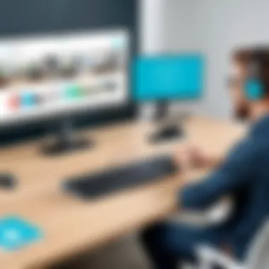 User interacting with Logitech Connect during a video call