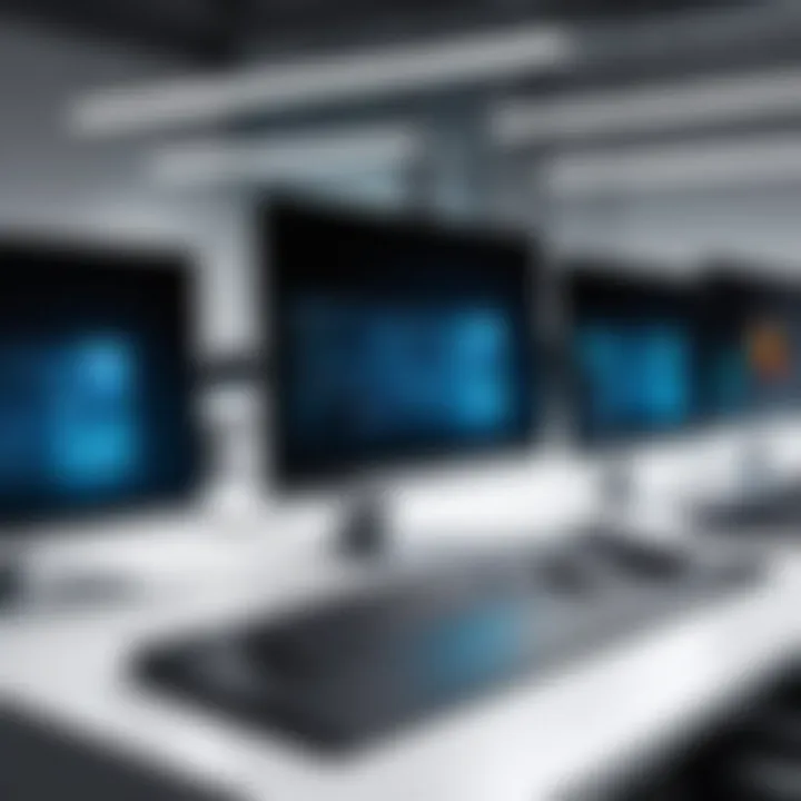 Low profile PC integrated into a modern workspace.