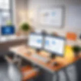 Dynamic workspace showcasing Microsoft Office applications in use