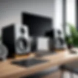 High-quality desk monitor speakers set up for optimal sound
