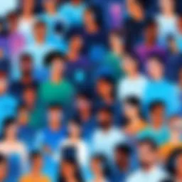 Illustration showing diverse cultures communicating through technology