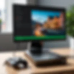 Sleek design of a portable monitor next to an Xbox Series X console
