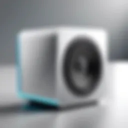 A sleek portable speaker showcasing optical input