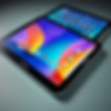 Vibrant Display of Samsung Galaxy Tab Nook Close-up of Samsung Galaxy Tab Nook's display highlighting vibrant colors