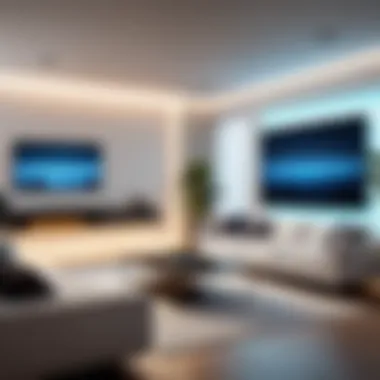 Integration of Smart LED Lights in Contemporary Interiors Smart LED lights integrated into a modern living room