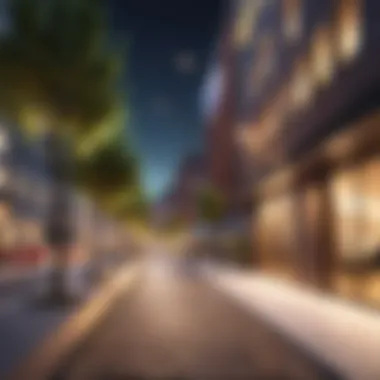 Transforming Urban Environments with Outdoor Smart Lighting Outdoor smart LED lighting enhancing urban landscapes