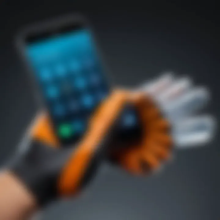 Materials used in smartphone gloves highlighting usability