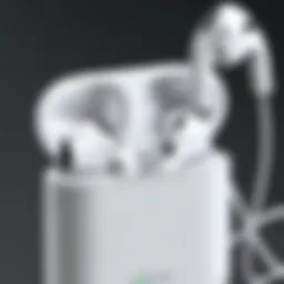 A close-up view of an iPhone showcasing AirPods connectivity
