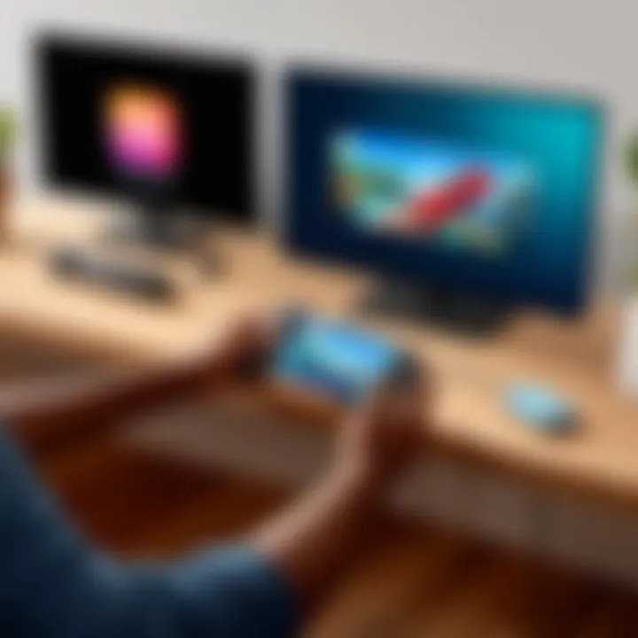 A visual representation of a user navigating through Apple Arcade games using the remote.