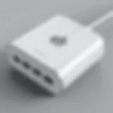 Detailed view of the Apple Multiport Charger showcasing its ports and sleek design