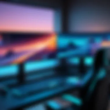 Dynamic Gaming Environment with Dual Screens Dynamic gaming environment featuring dual screens in action.