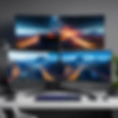 Elegant Dual Monitor Setup Elegant dual monitor setup showcasing immersive gaming.