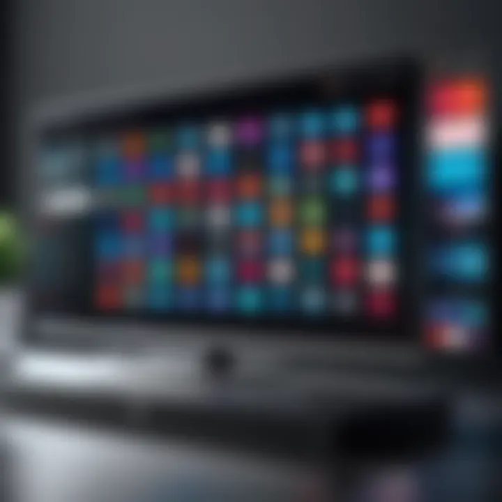 A device displaying multiple online TV applications