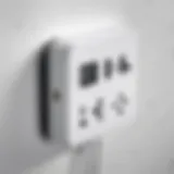 Close-up of a modern wall charger with multiple ports