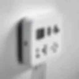 Close-up of a modern wall charger with multiple ports