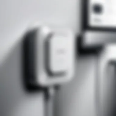 Stylish wall charger positioned in a modern workspace