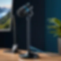 Elegant design of the Blue Ember microphone stand showcasing its sleek aesthetics.