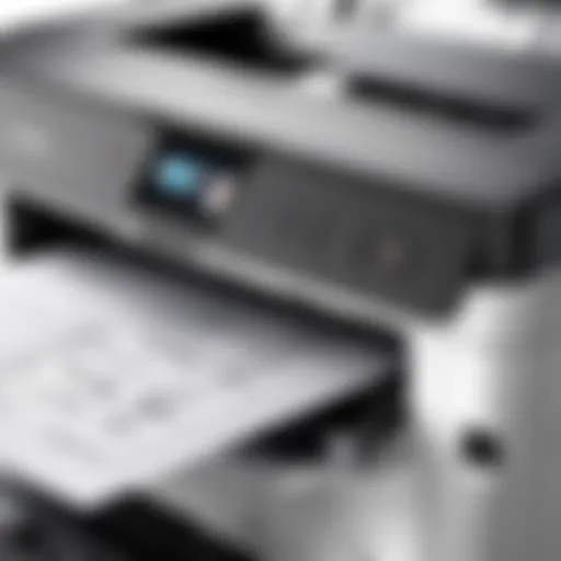 Close-up view of Canon Pixma multifunction printer displaying fax functionality.