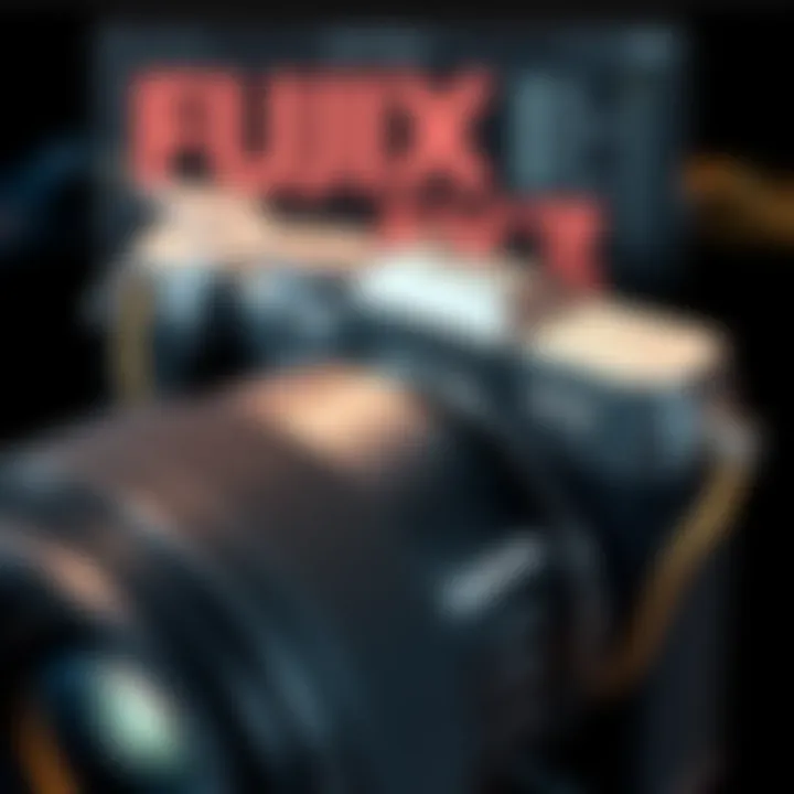 Close-up of Fujifilm AX3's sleek design and features