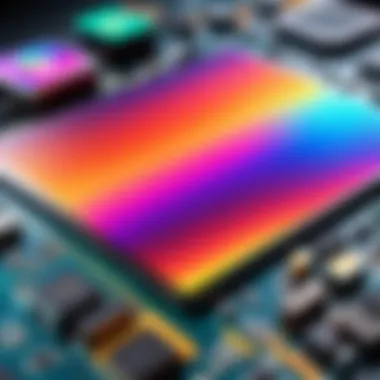 Vibrant Display Technology Close-Up A close-up of display technology showcasing vibrant colors and clarity.