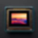 A sleek mini digital frame displaying vibrant photos.