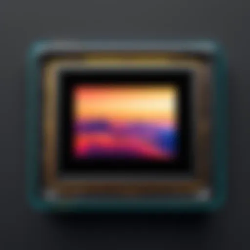 A sleek mini digital frame displaying vibrant photos.