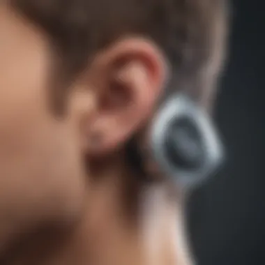 Cutting-edge technology single earbud in futuristic design