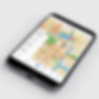 A digital map showcasing geofencing features of a tracking app