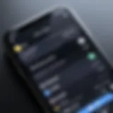 A close-up view of an iPhone displaying a tracking app interface